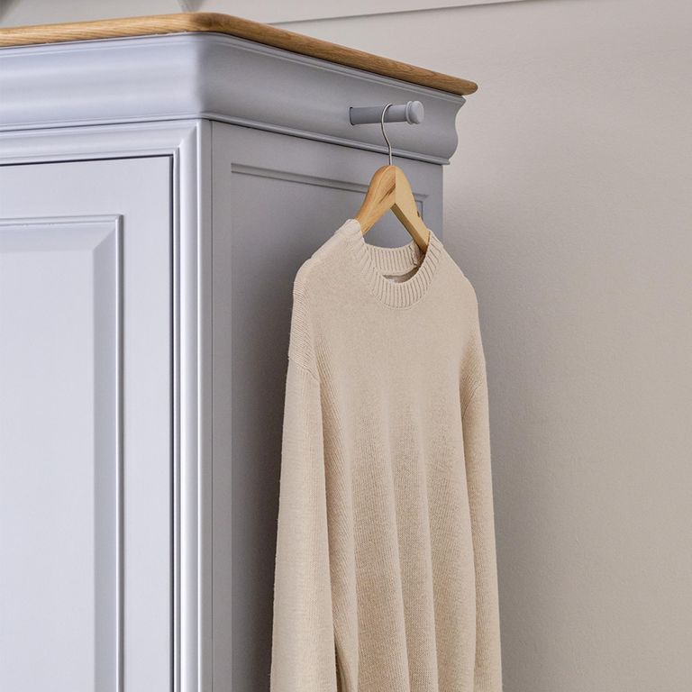 Chantilly Wardrobe - 3 Door - 3 Drawer - Grey Painted - Wood