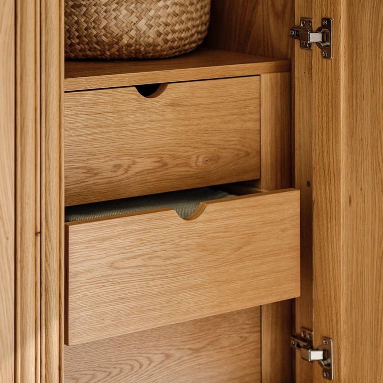 Bordeaux Wardrobe - 3 Door - 3 Drawer - Natural - Oak