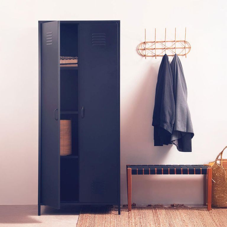 Academy Metal Wardrobe - 2 Door - Black