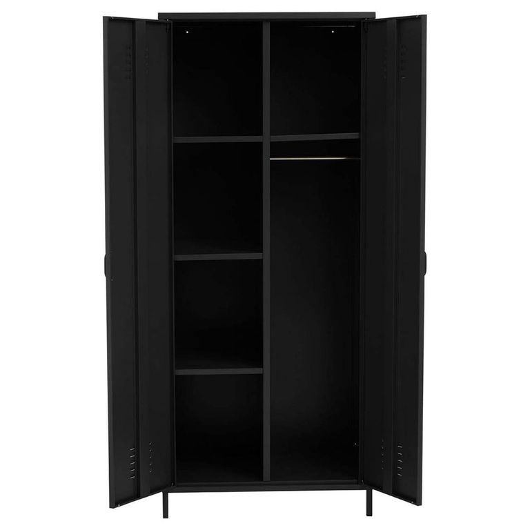 Academy Metal Wardrobe - 2 Door - Black