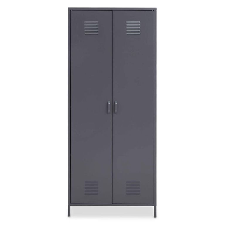 Academy Metal Wardrobe - 2 Door - Grey