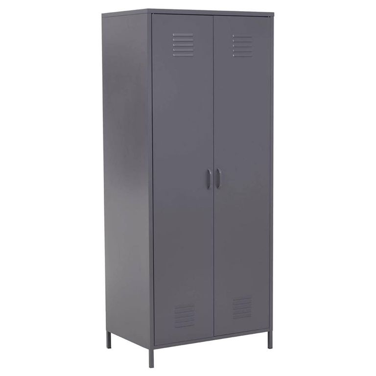 Academy Metal Wardrobe - 2 Door - Grey