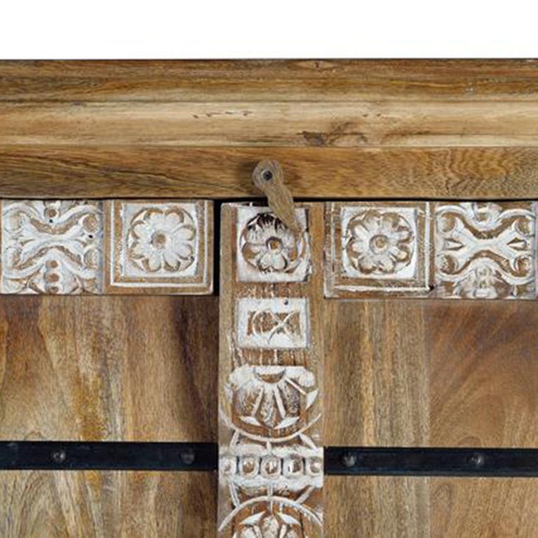 Aibonito Wardrobe - 2 Door - Hand Carved - Mango Wood