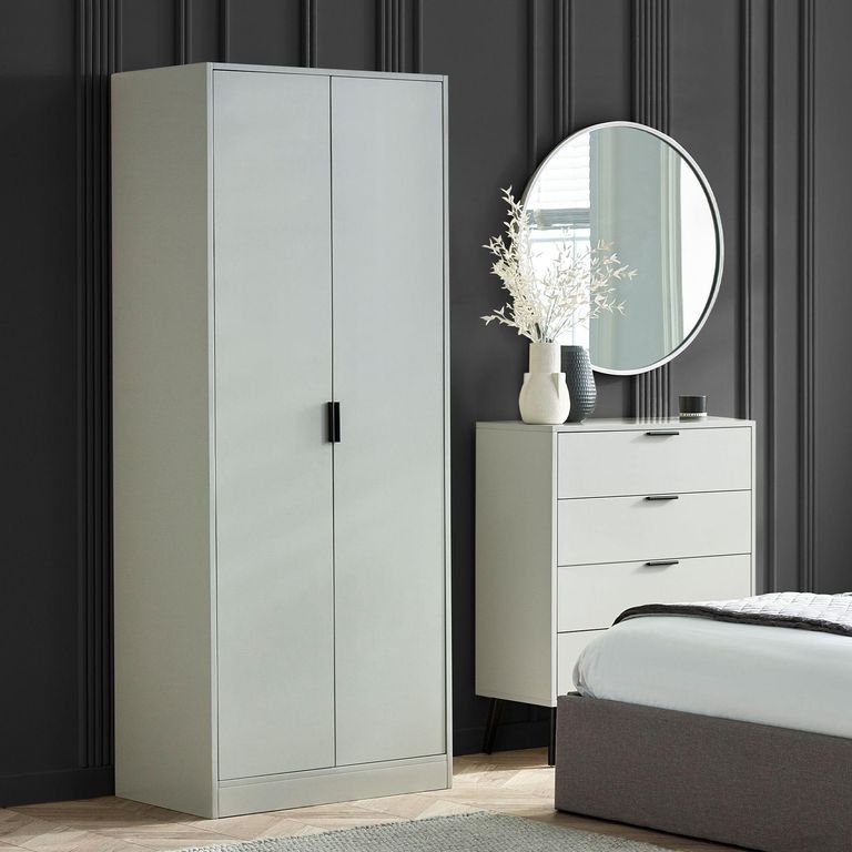 Alba Grey Wardrobe - 2 Door