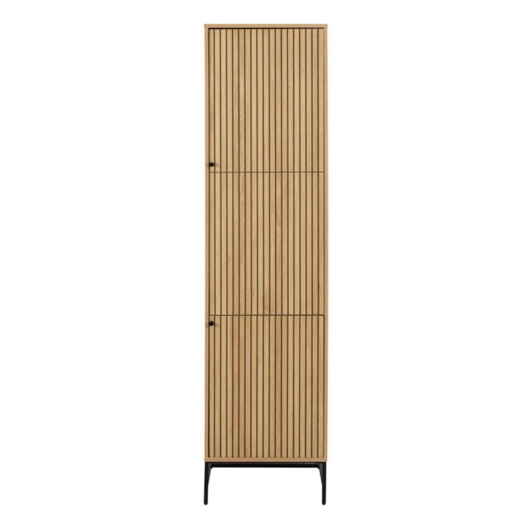 Albany Oak Ribbed 2 Door Narrow Wardrobe