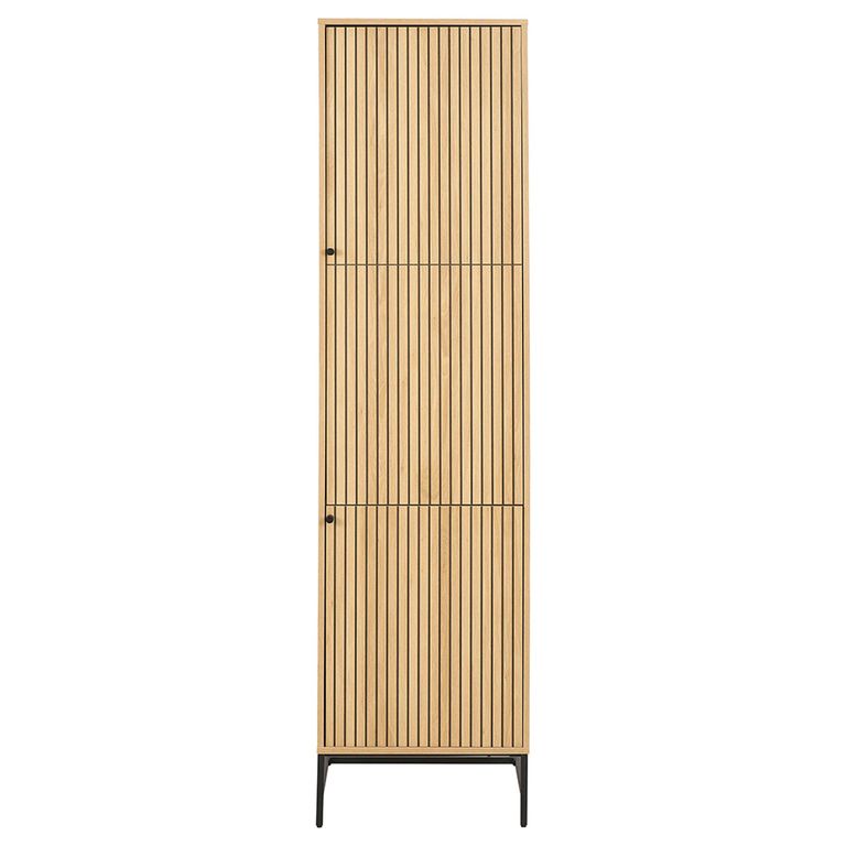 Albany Wardrobe - 2 Door - Narrow - Ribbed Oak