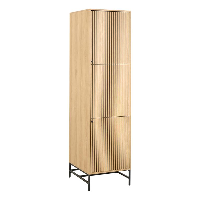 Albany Wardrobe - 2 Door - Narrow - Ribbed Oak