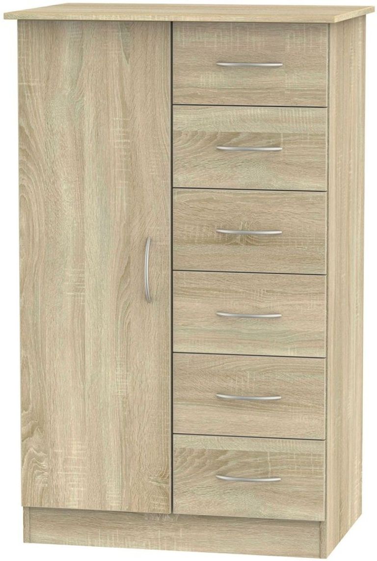 Avon Oak Effect 1 Door Midi Wardrobe