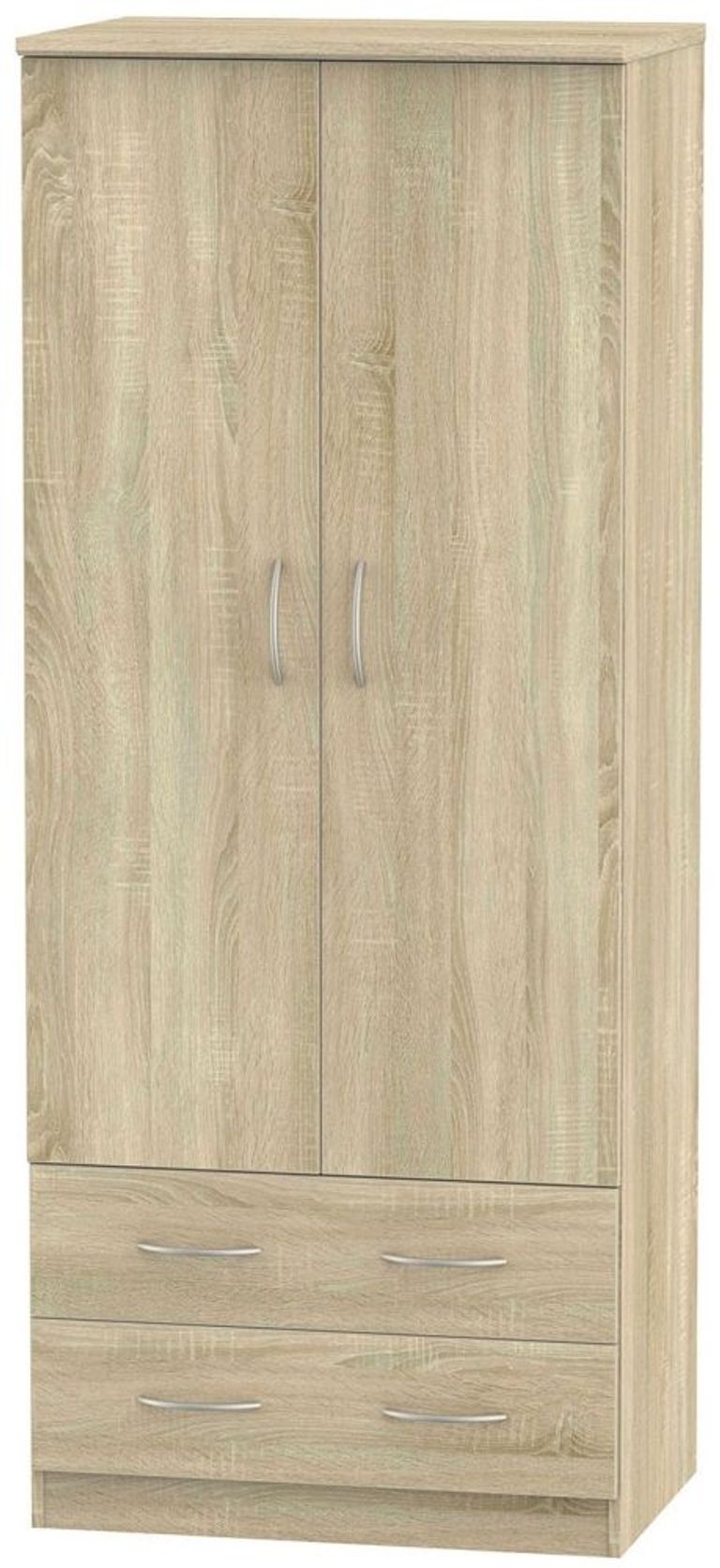 Avon Oak Effect 2 Door 2 Drawer Double Wardrobe