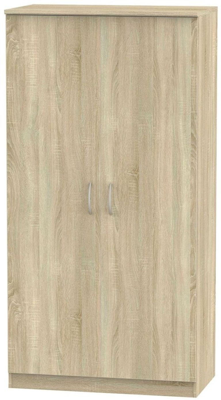 Avon Oak Effect 2 Door Plain Wardrobe - H 182.5cm