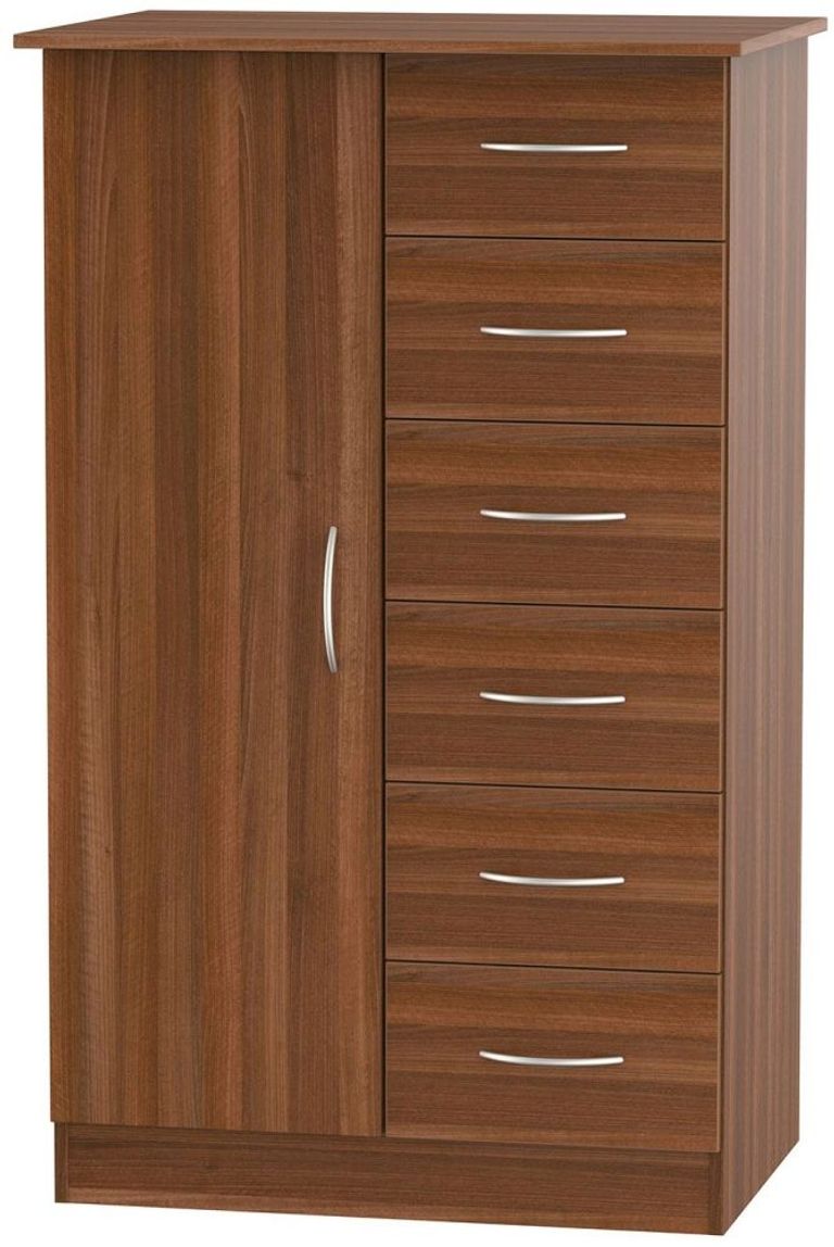 Avon Walnut Effect 1 Door Midi Wardrobe