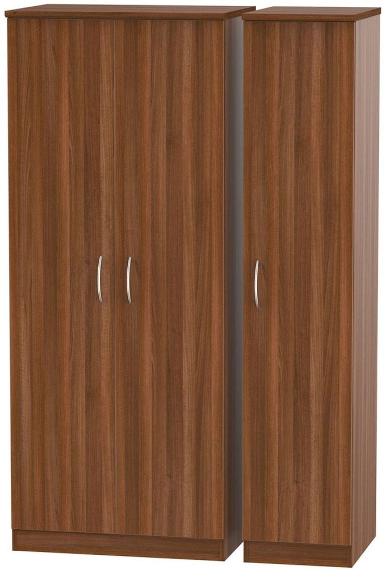 Avon Walnut Effect 3 Door Triple Wardrobe