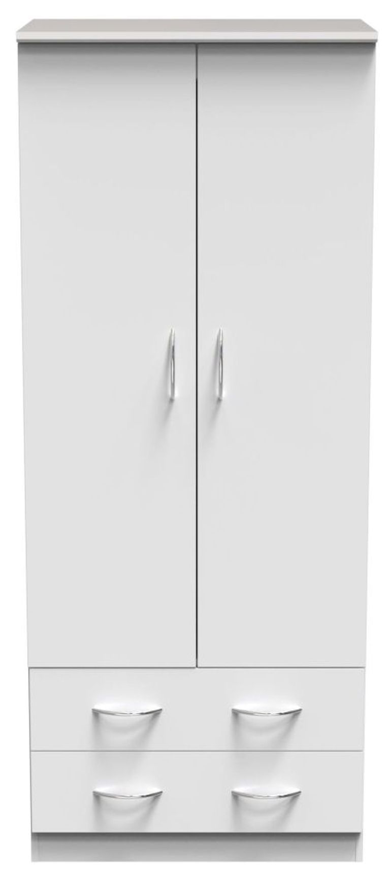 Avon White 2 Door 2 Drawer Double Wardrobe