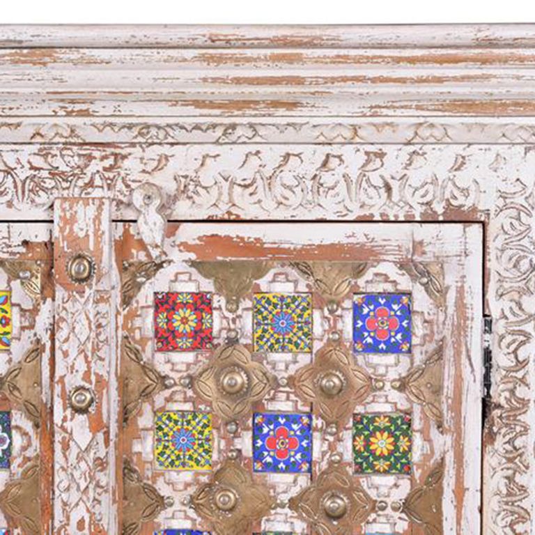 Awendaw Wardrobe - 2 Door - Mango Wood - White Washed