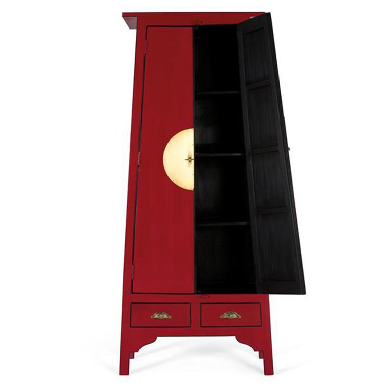 Aynor Wardrobe - 2 Door - Red - Mango Wood