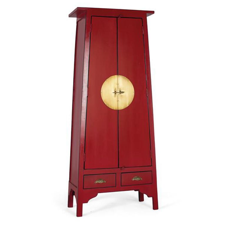 Aynor Wardrobe - 2 Door - Red - Mango Wood