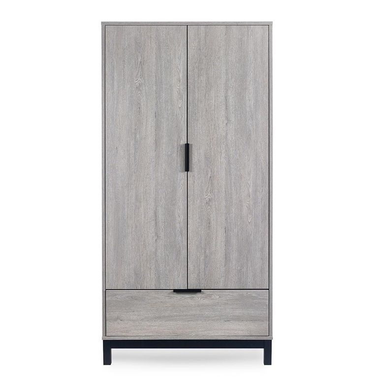 Bali Grey Oak Double Wardrobe - 2 Door - 1 Drawer