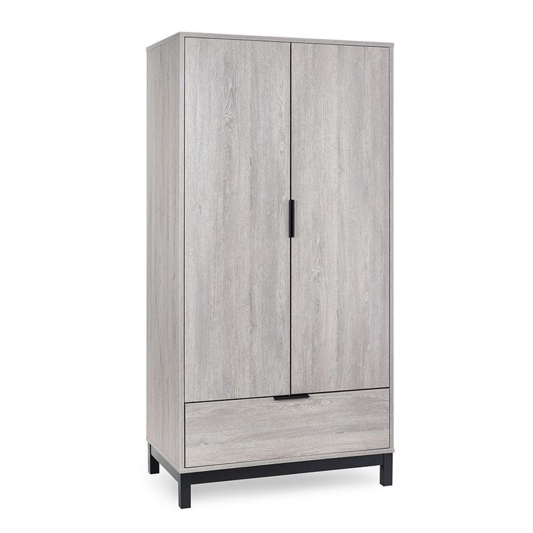 Bali Grey Oak Double Wardrobe - 2 Door - 1 Drawer