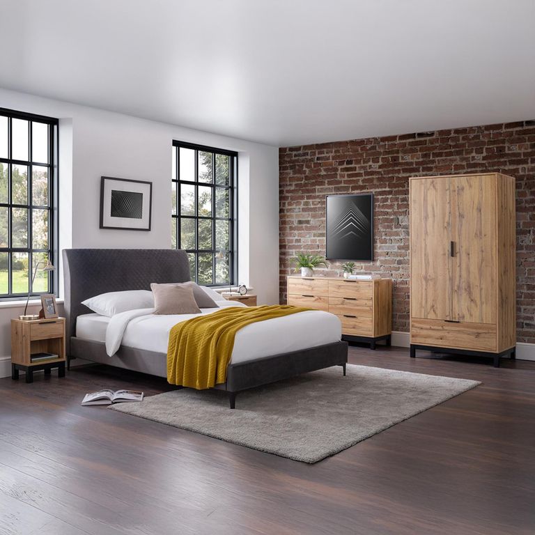 Bali Oak Double Wardrobe - 2 Door - 1 Drawer