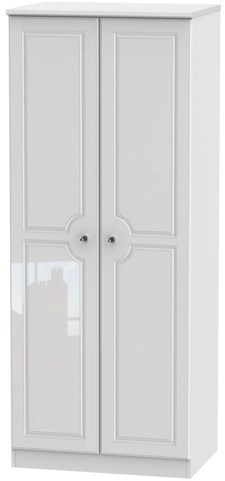 Balmoral White Gloss 2 Door Plain Wardrobe