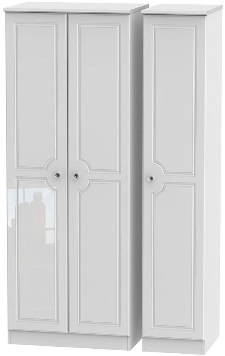 Balmoral White Gloss 3 Door Tall Triple Wardrobe