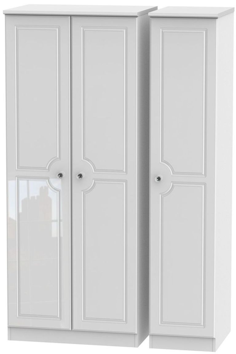 Balmoral White Gloss 3 Door Triple Wardrobe