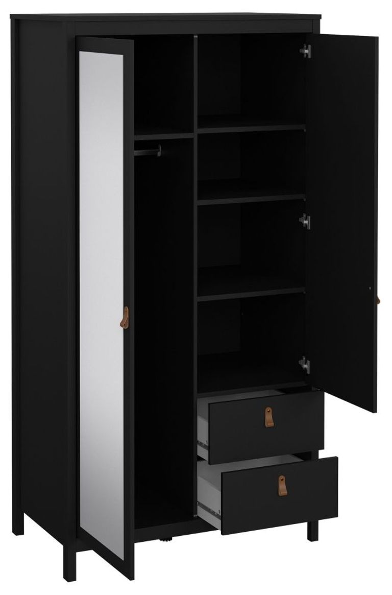 Barcelona Black 2 Door Combi Wardrobe