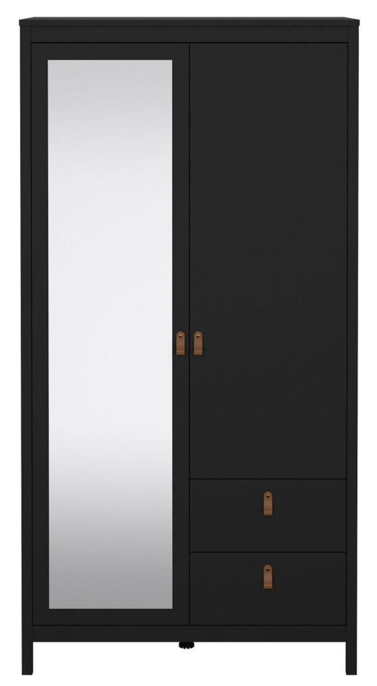 Barcelona Black 2 Door Combi Wardrobe