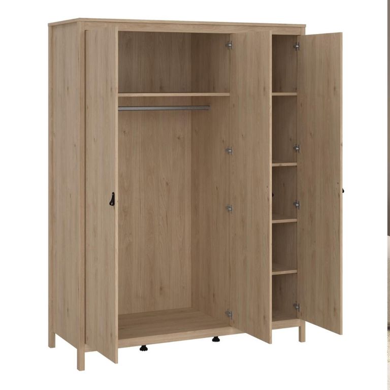 Barcelona Jackson Hickory Oak 3 Door Wardrobe