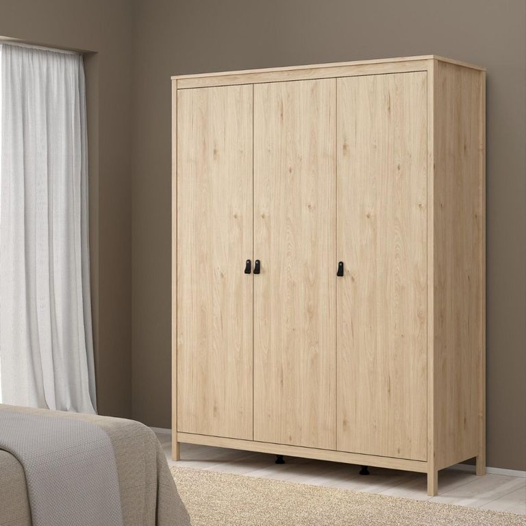 Barcelona Jackson Hickory Oak 3 Door Wardrobe