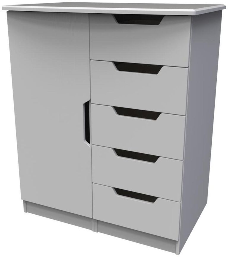 Bella Grey 1 Door Midi Wardrobe