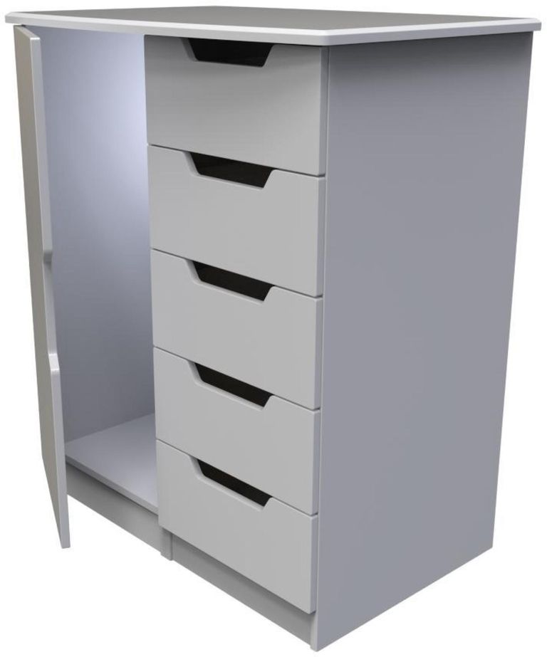 Bella Grey 1 Door Midi Wardrobe