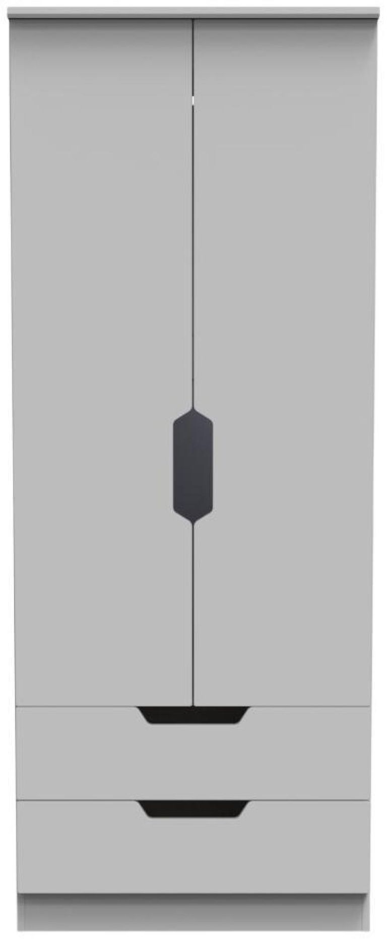 Bella Grey 2 Door 2 Drawer Double Wardrobe