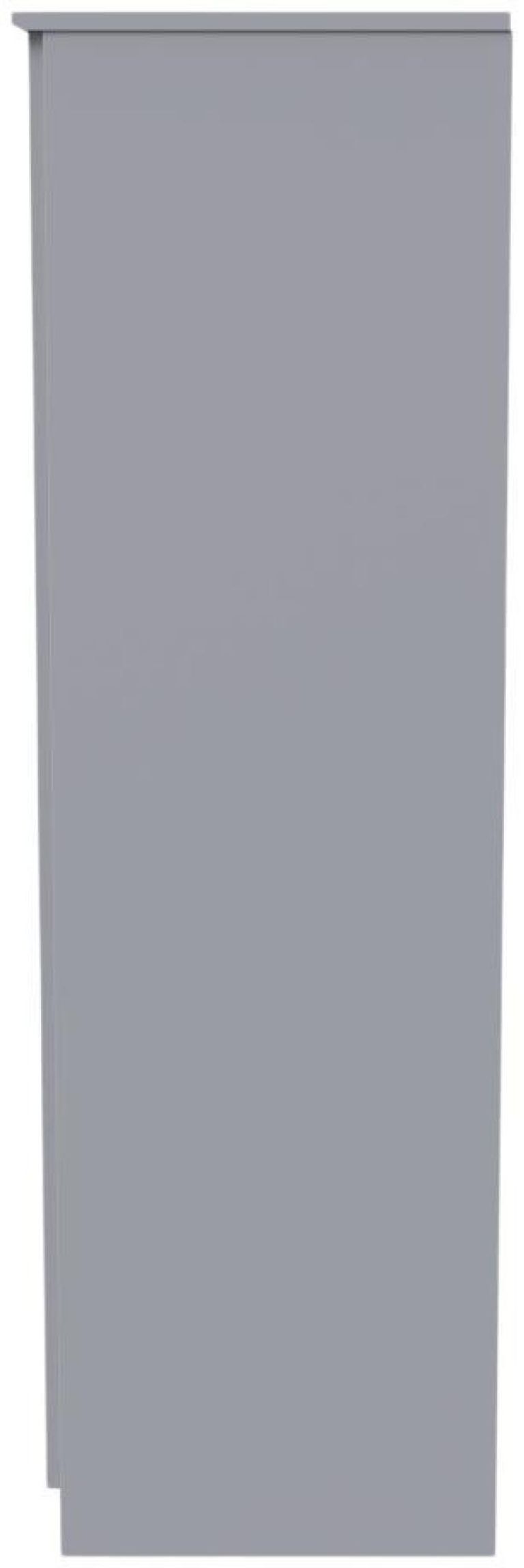 Bella Grey 2 Door Plain Tall Wardrobe