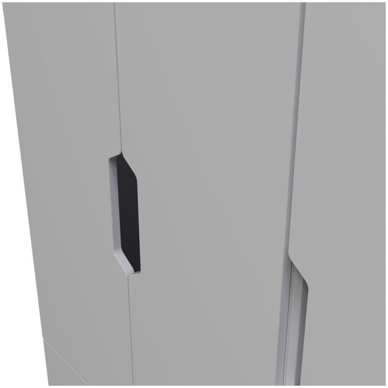Bella Grey 3 Door Triple Wardrobe - LHF 2 Drawers