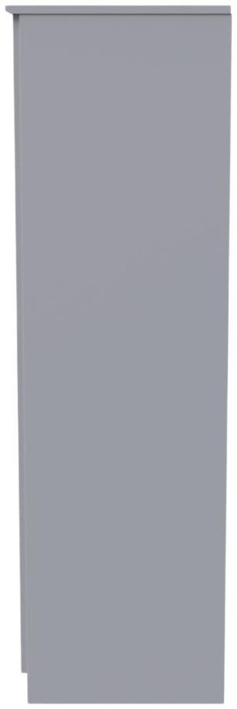 Bella Grey Ash 2 Door Plain Tall Wardrobe