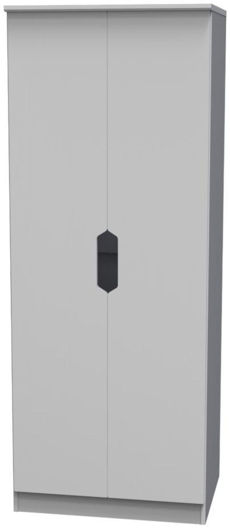 Bella Grey Ash 2 Door Plain Tall Wardrobe