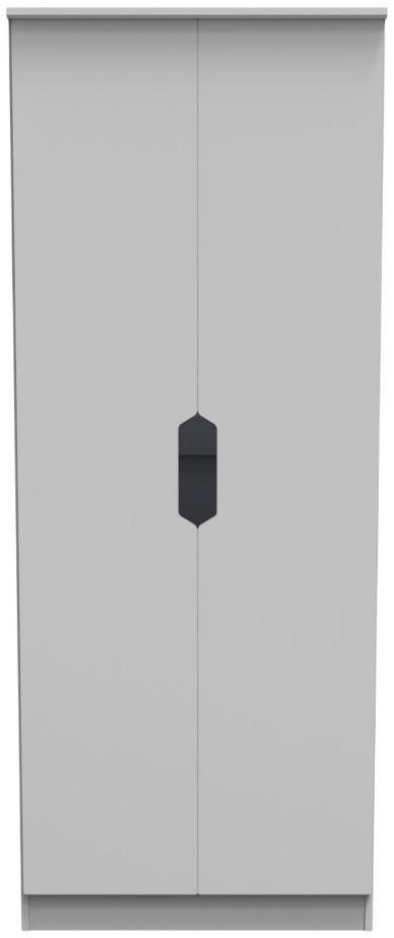 Bella Grey Ash 2 Door Plain Tall Wardrobe
