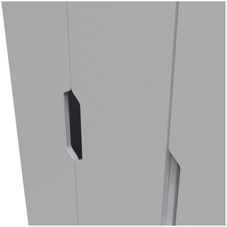 Bella Grey Ash 3 Door Triple Wardrobe - LHF 2 Drawers