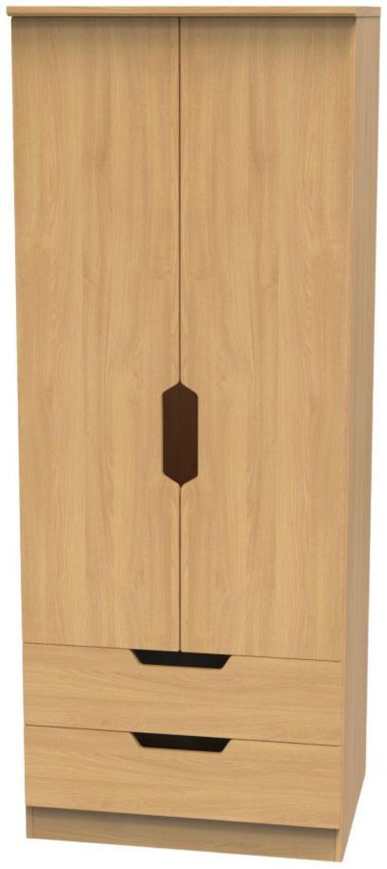 Bella Oak Effect 2 Door 2 Drawer Double Wardrobe