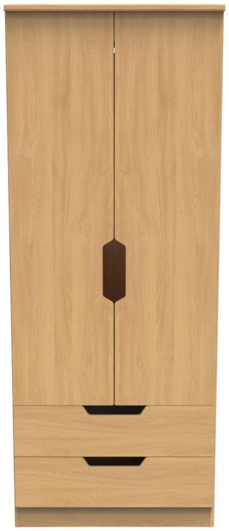 Bella Oak Effect 2 Door 2 Drawer Double Wardrobe