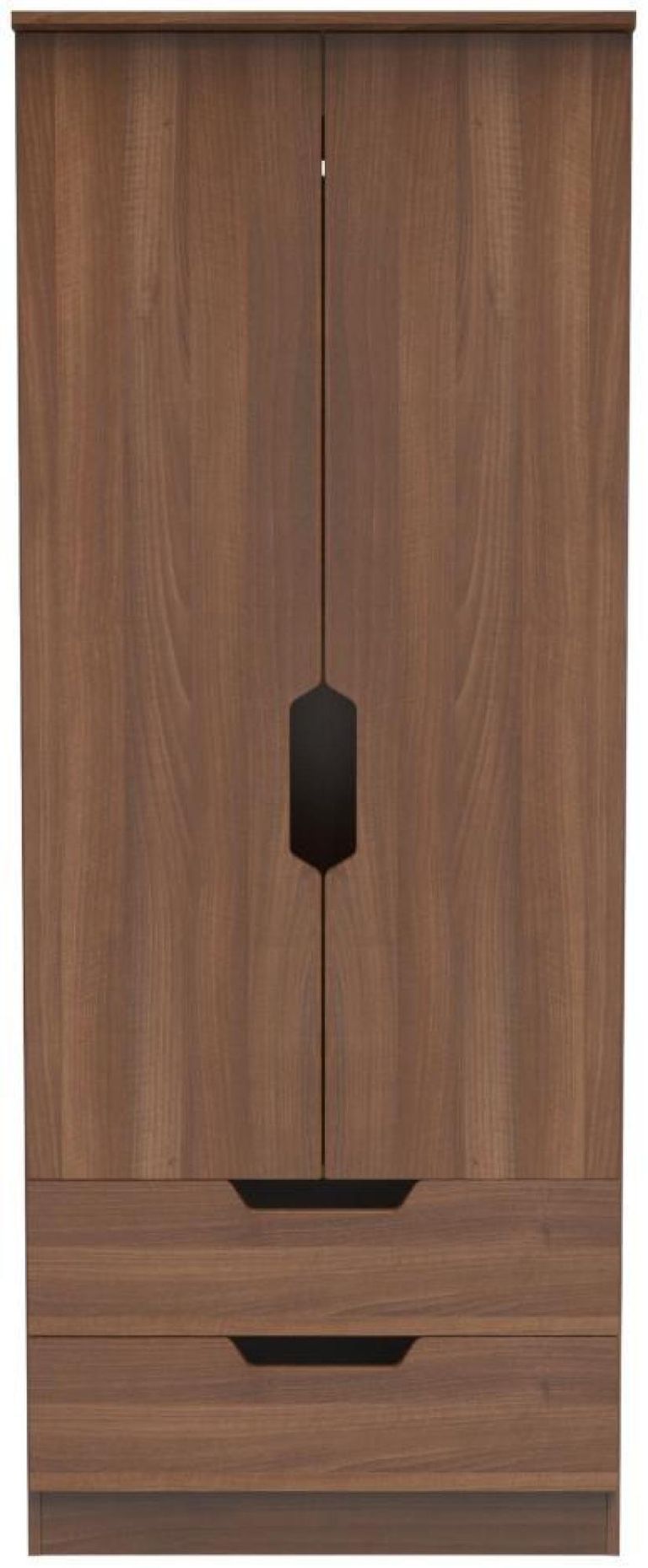 Bella Walnut Effect 2 Door 2 Drawer Double Wardrobe