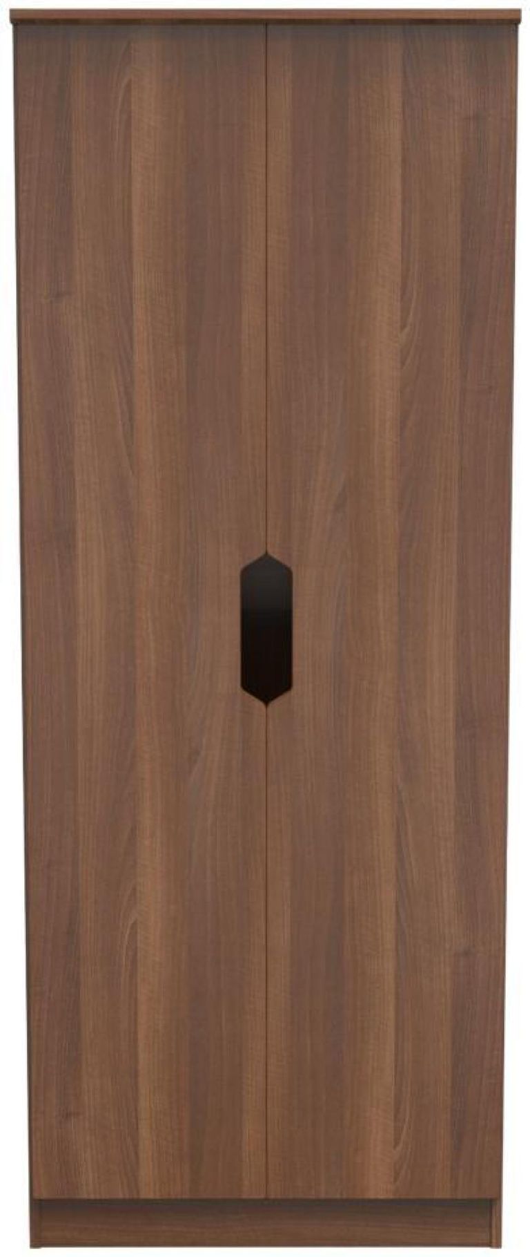 Bella Walnut Effect 2 Door Plain Tall Wardrobe