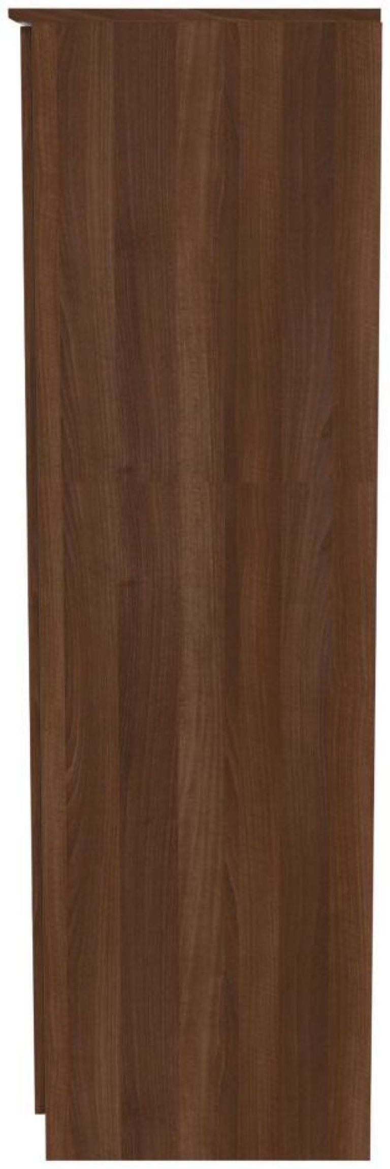 Bella Walnut Effect 3 Door Triple Wardrobe - LHF 2 Drawers