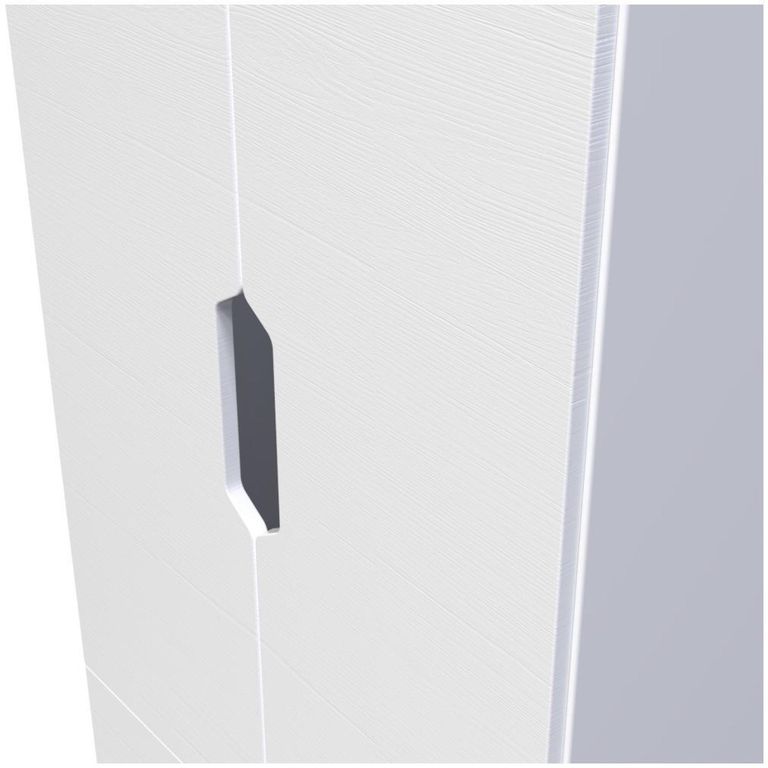 Bella White 2 Door 2 Drawer Double Wardrobe