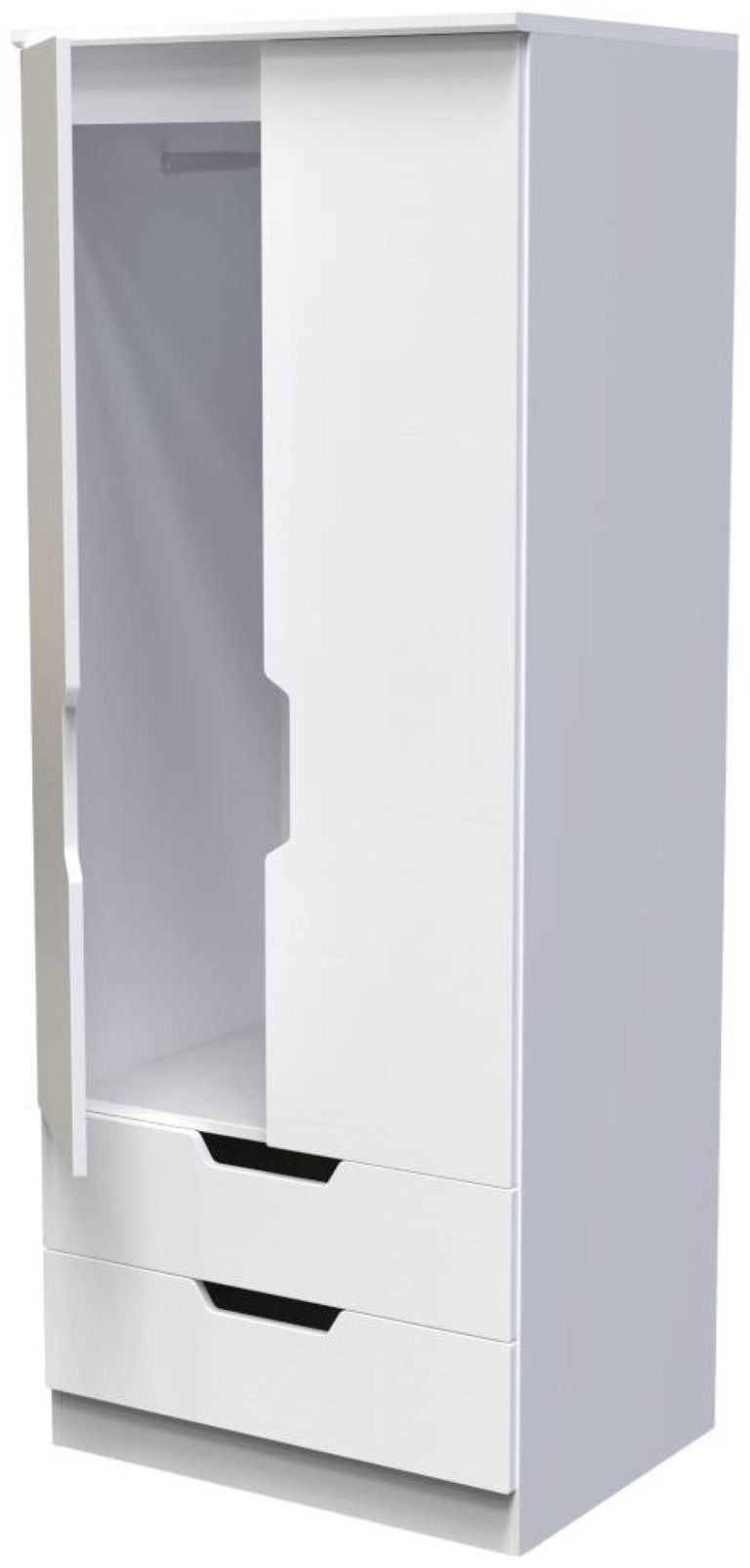 Bella White 2 Door 2 Drawer Double Wardrobe
