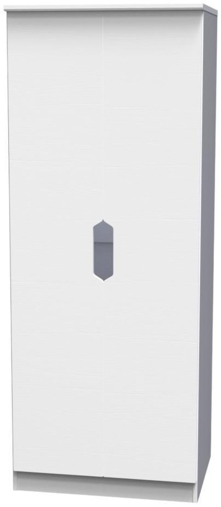 Bella White 2 Door Plain Tall Wardrobe