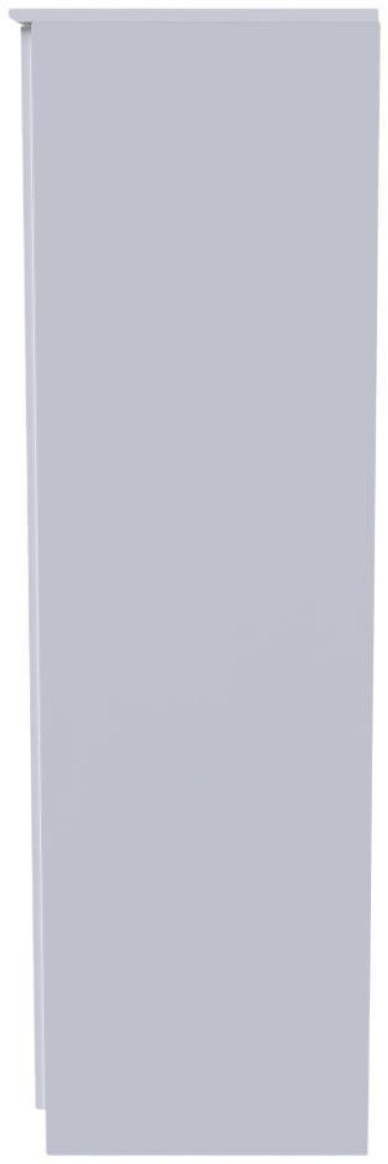 Bella White 3 Door Triple Wardrobe - LHF 2 Drawers