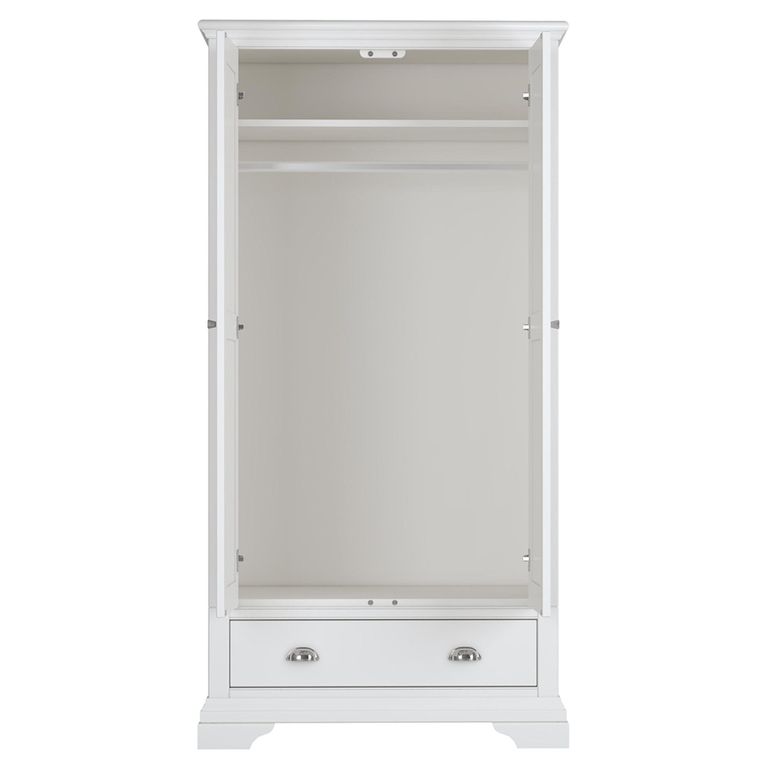 Hampstead White Wardrobe - 2 Door Combi