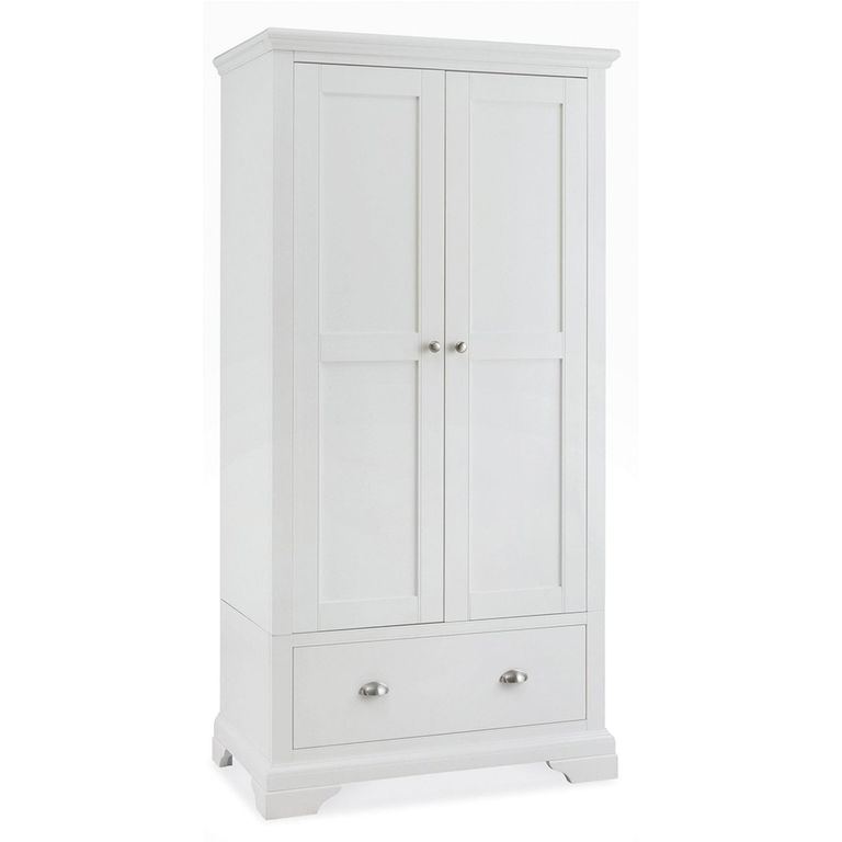 Hampstead White Wardrobe - 2 Door Combi